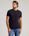 True Classic Men's Black Crew Neck T-Shirt 2-Pack worn by a model.