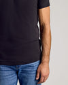 True Classic Men’s Black Classic Crew Neck T-Shirt 2-Pack on model torso.