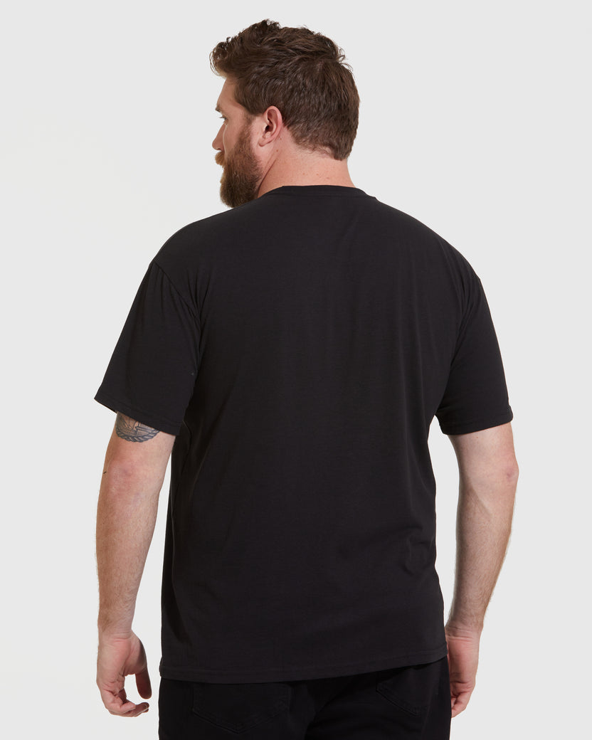 Men's Black Distressed Long Sleeves Crew Neck T-Shirt