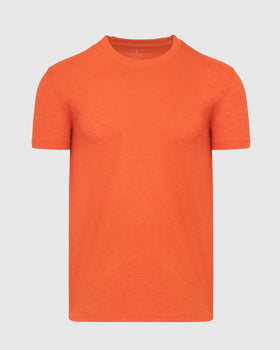 Burnt Orange Heather Classic Crew Neck T-shirt displayed flat.