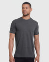 Man models Charcoal Heather Gray T-shirt from Short Sleeve Variety 9-Pack.