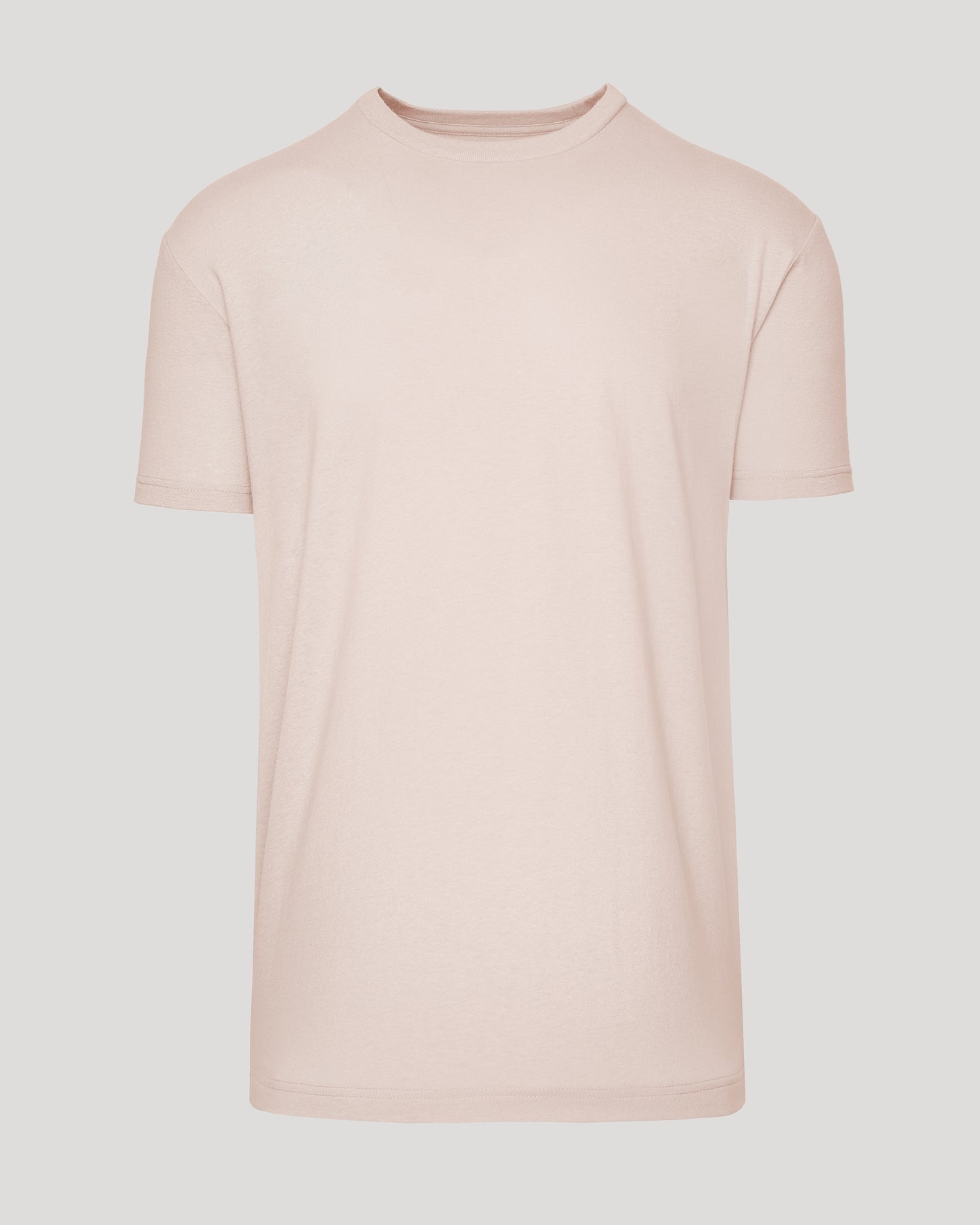 Coral Blush Classic Crew Neck T-shirt, plain short-sleeve design.