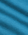 Dark Heather Bahama Blue Classic Crew Neck fabric close-up, showcasing knit loops.