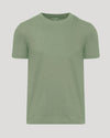 Dark Heather Bay Green Classic Crew Neck T-shirt displayed flat.