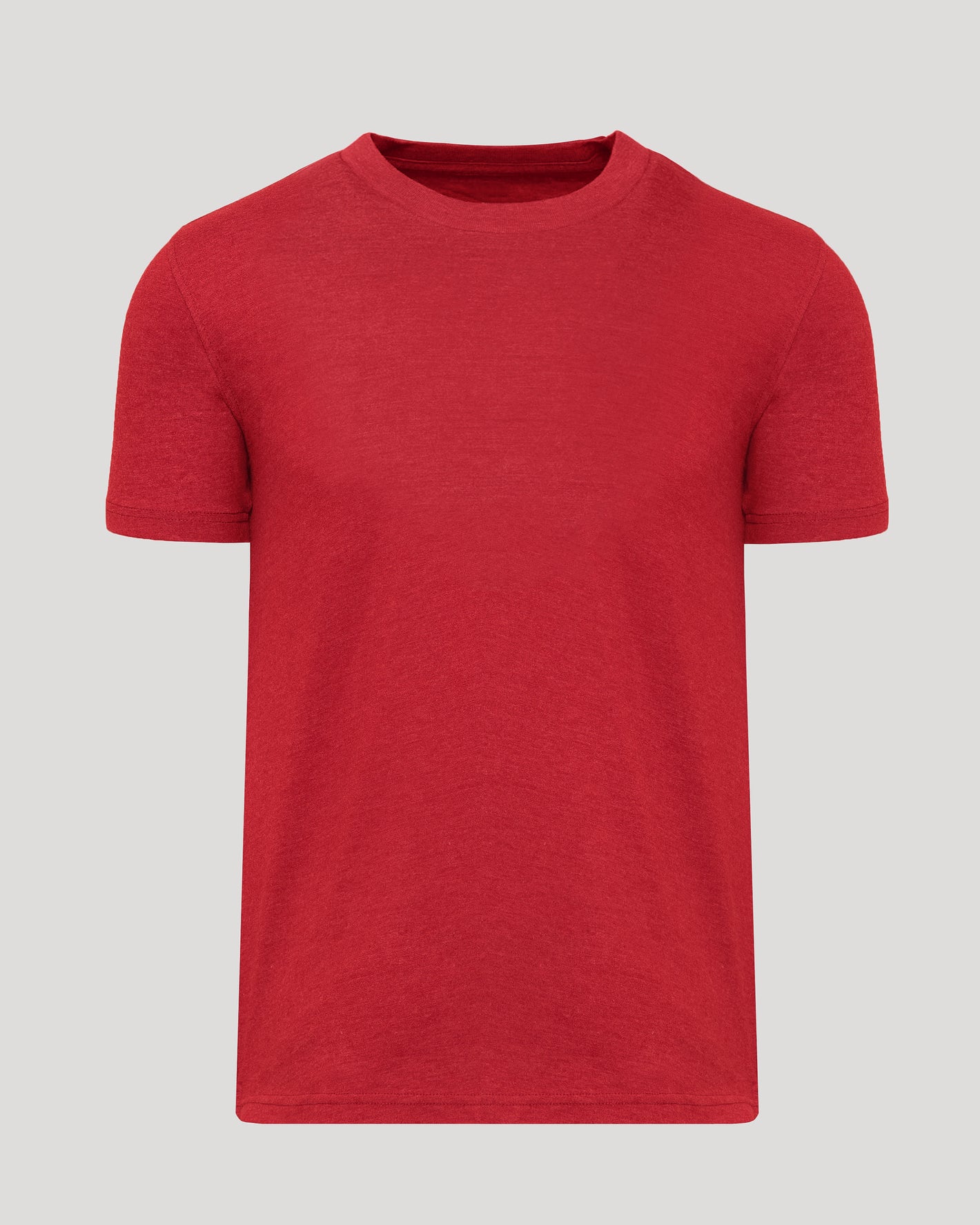 Dark Heather Lava Short Sleeve Crew Neck Tee against gray backdrop.