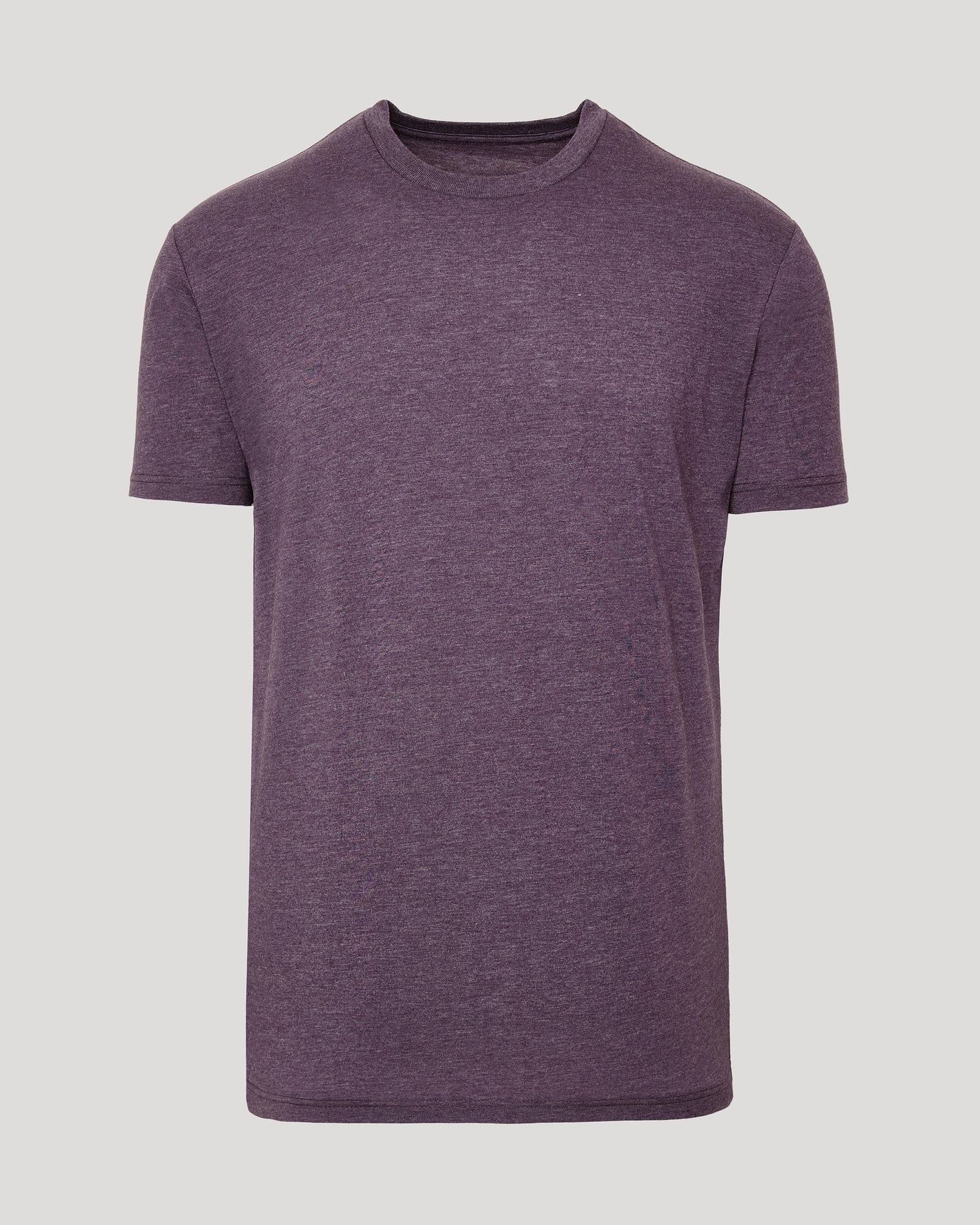 Dark Heather Plum Classic Crew Neck T-shirt in heathered purple.