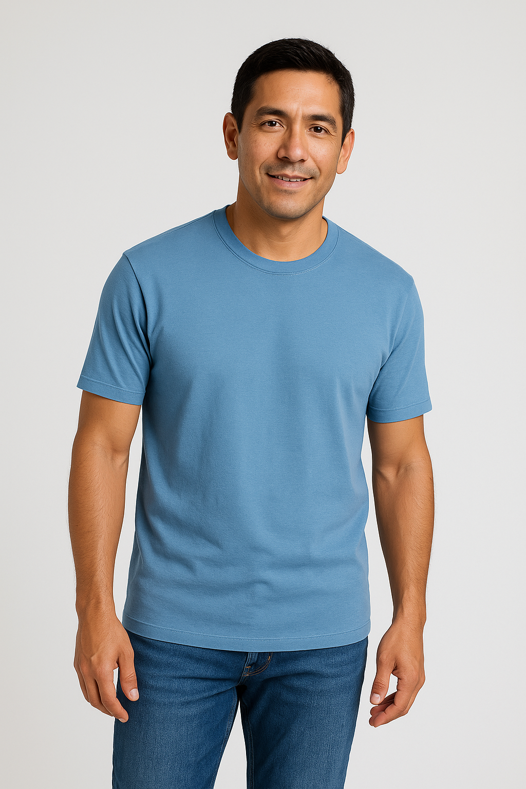 Man in Seasonal Classic Crew 10-Pack T-shirt, relaxed posture.
