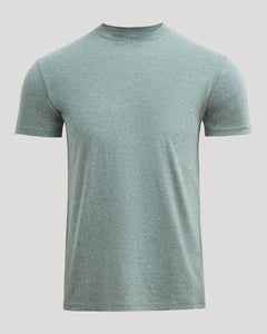 True ClassicHeather Balsam Classic Crew Neck T-shirt, front view, short-sleeved.