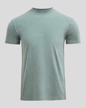 Heather Balsam Classic Crew Neck T-shirt, front view, short-sleeved.