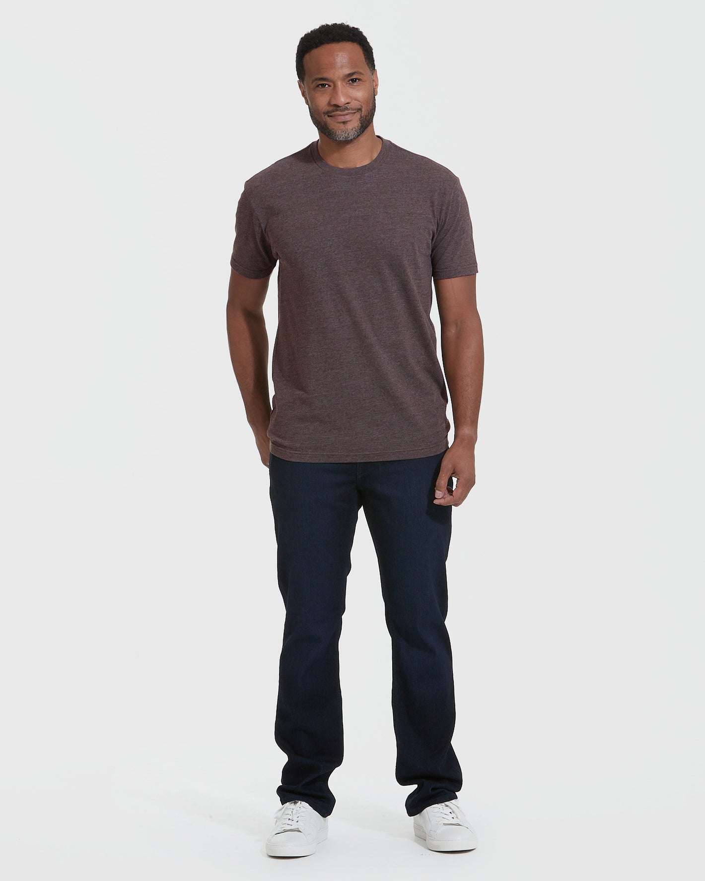 Heather Dark Oak Crew Neck T Shirt