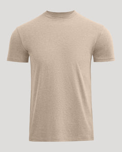 True ClassicHeather Fennel Classic Crew Neck T-shirt against a gray background.