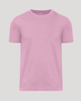 Heather Mauve Classic Crew Neck, plain light-pink, short-sleeve T-shirt.