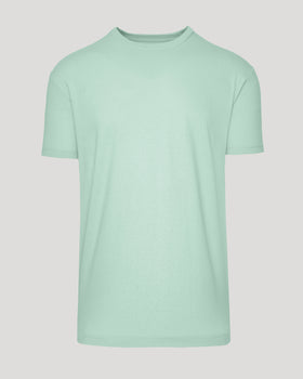 Heather Mist Classic Crew Neck, soft mint-green, fitted short-sleeve T-shirt.