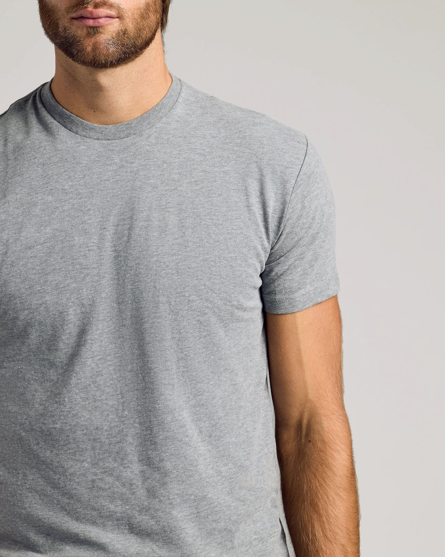 Classic Crews 6-Pack: light-gray tee on model's upper torso.