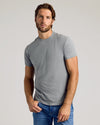 Classic Crew 10-Pack: Man in heather-gray crew-neck t-shirt, blue jeans.