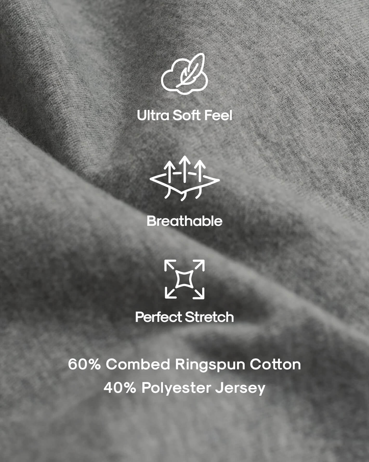 Classic Crew 10-Pack soft grey knit fabric with icons highlighting features.