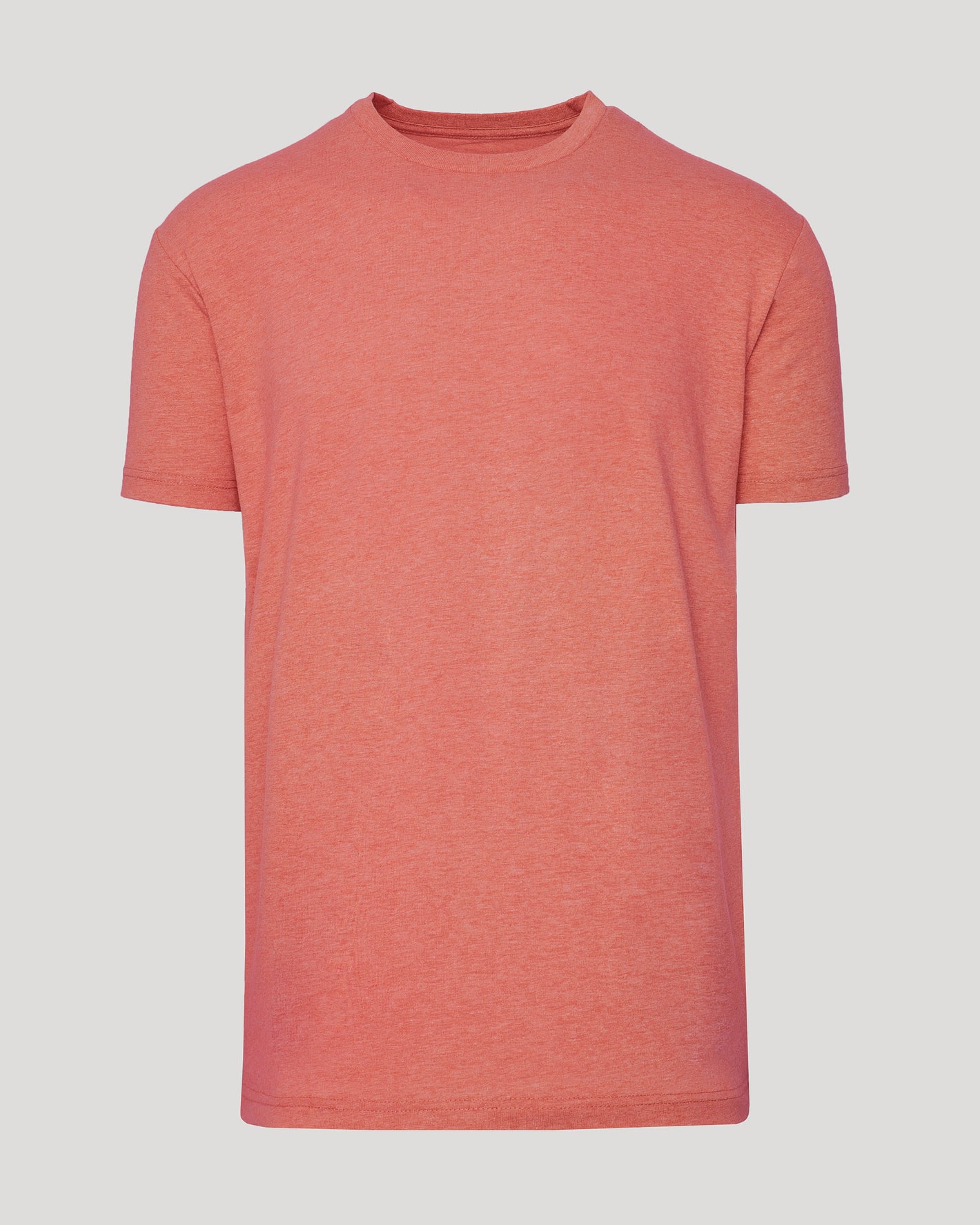 Light Heather Vermilion Classic Crew Neck T-shirt, short-sleeve, contemporary fit.