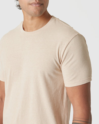 Classic Crew Neck - Light Camel Cream Heather