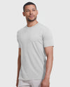 Man wearing Gray Tones Short Sleeve Crew Neck T-shirt.