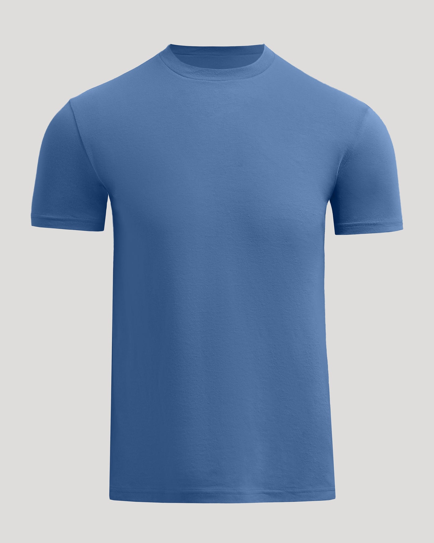 Marine Classic Crew Neck: solid-blue, short-sleeved T-shirt on neutral background.