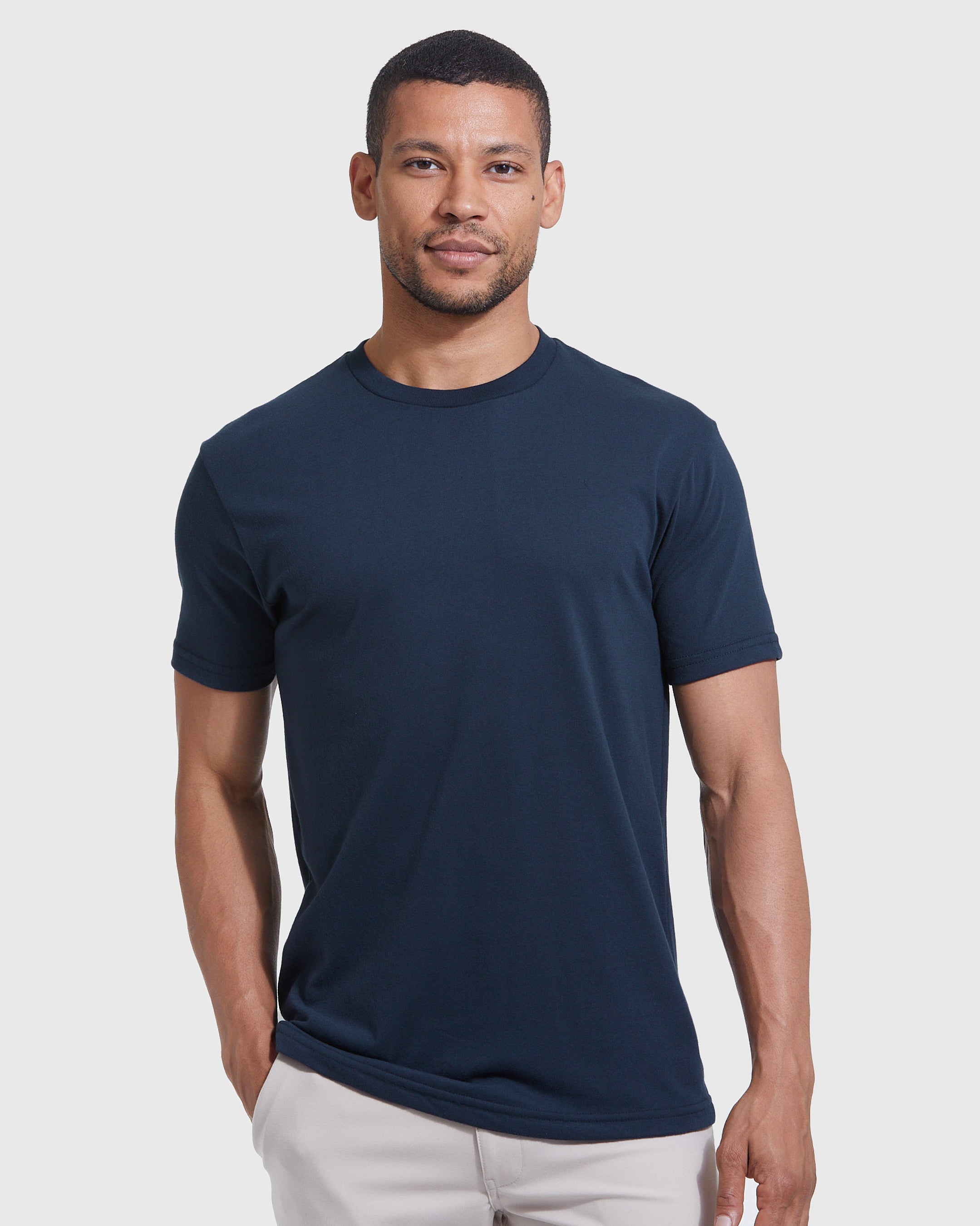 Navy Blue T Shirt Front And Back