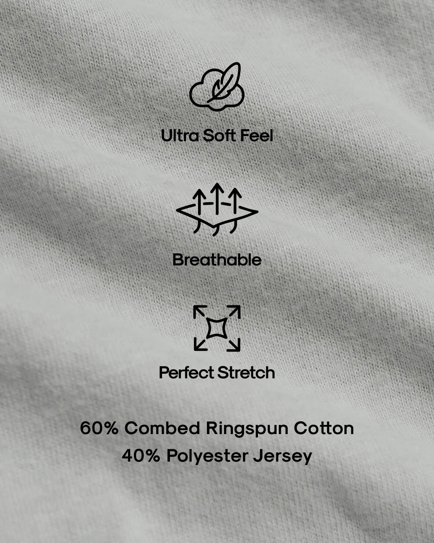 Classic Crew Neck 6-Pack: Light gray fabric with ultra-soft, breathable, stretchy features.