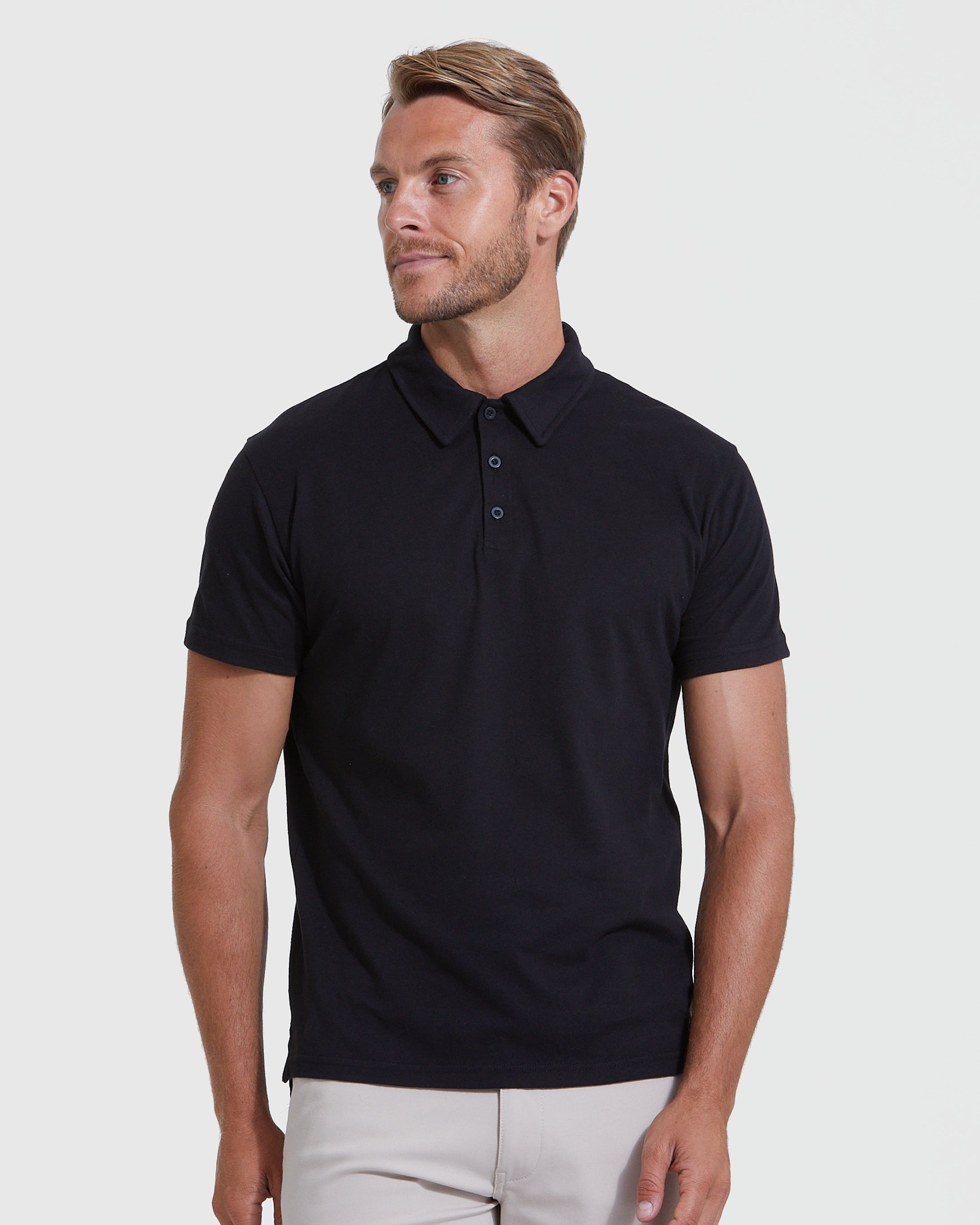 Polo Shirts | Men's Black Polo | True