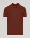 Dark Chocolate Short Sleeve Polo, deep burgundy, laid flat, neutral background.