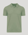 Dark Heather Bay Green Classic Polo with a three-button placket.