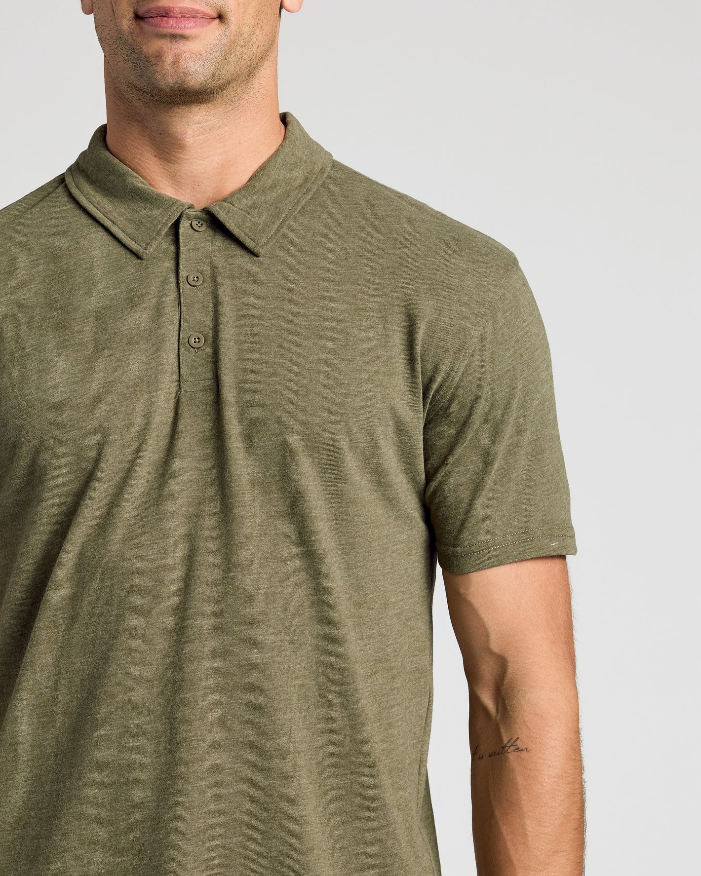 Heather Military Green Classic Polo