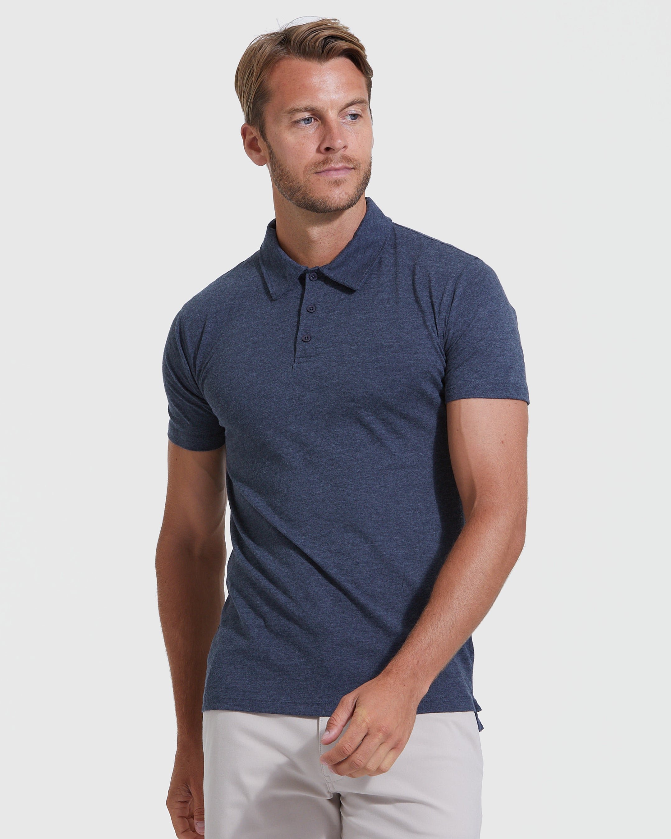 The Heather Polo 3-Pack
