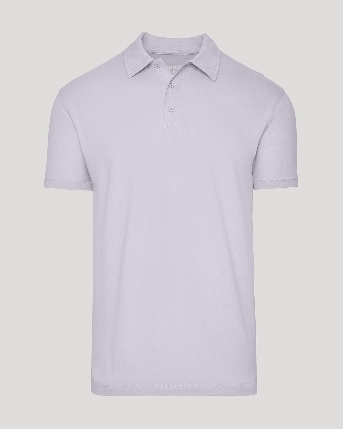 Heather Orchid Classic Polo with short sleeves and a three-button placket.