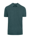 Heather Seafarer Classic Polo: heathered teal, short-sleeved, three-button placket.