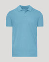 Heather Voyager Short Sleeve Polo, light-blue, short-sleeve with classic collar.