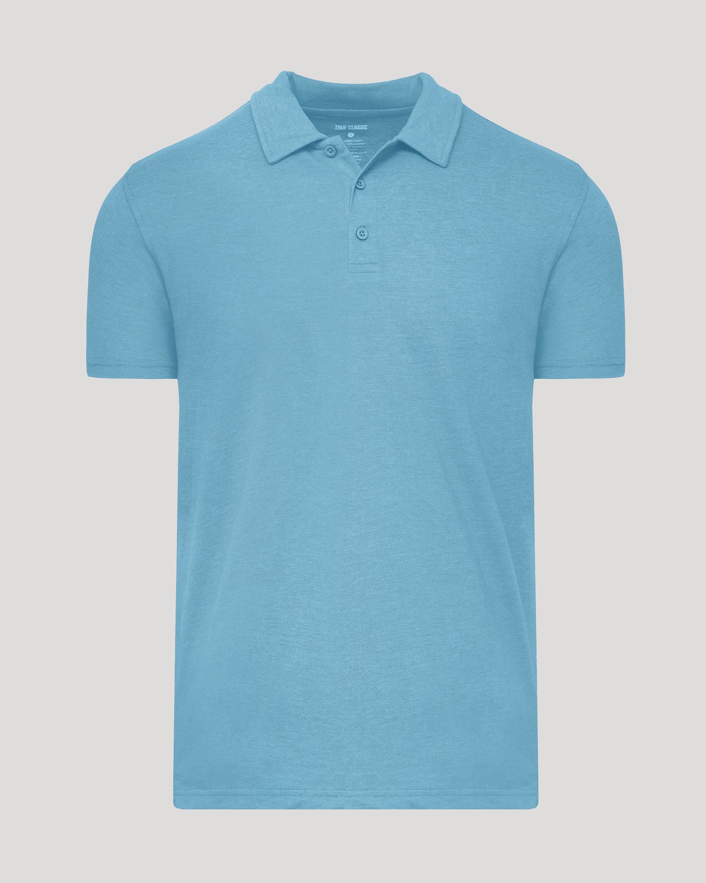 Heather Voyager Short Sleeve Polo, light-blue, short-sleeve with classic collar.