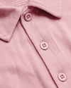 Light Heather Boysenberry Classic Polo close-up showing collar and button placket.