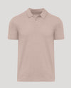 Light Heather Slate Mauve Classic Polo with two-button placket and fold-over collar.