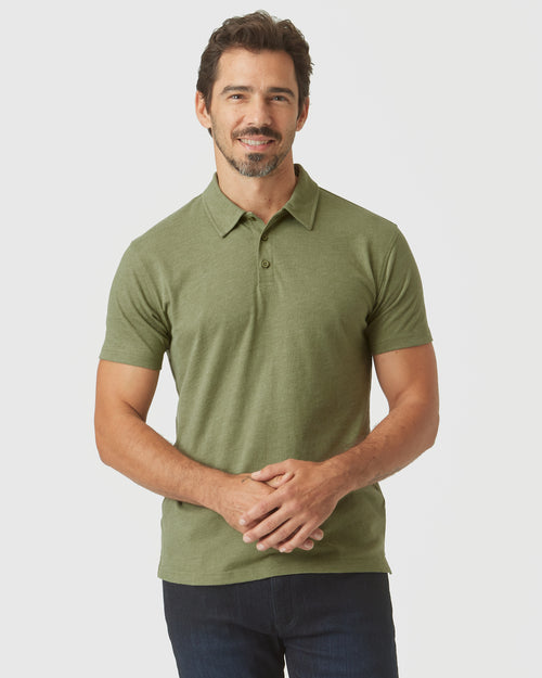 Olive Green Heather Polo