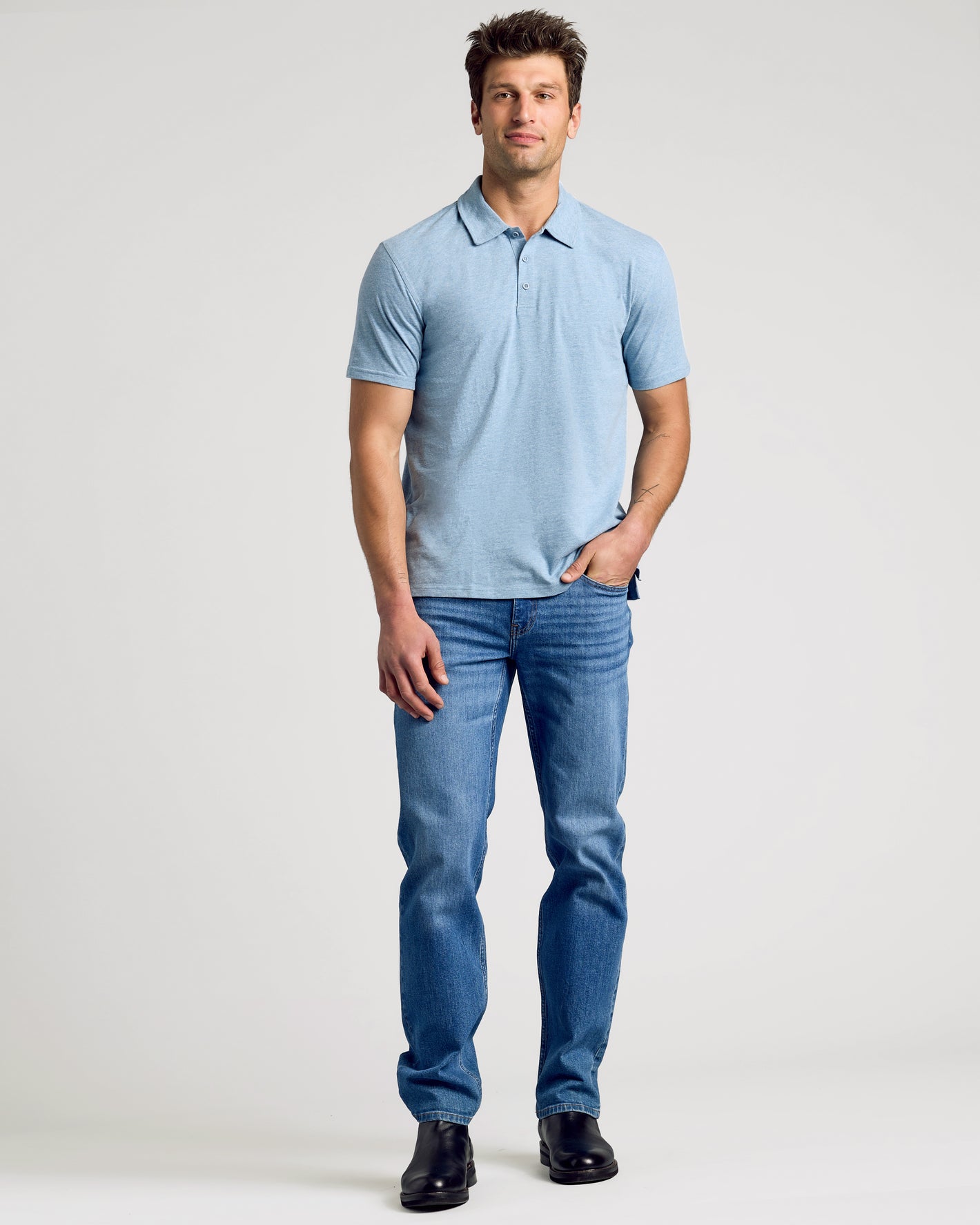 Heather Indigo Classic Polo