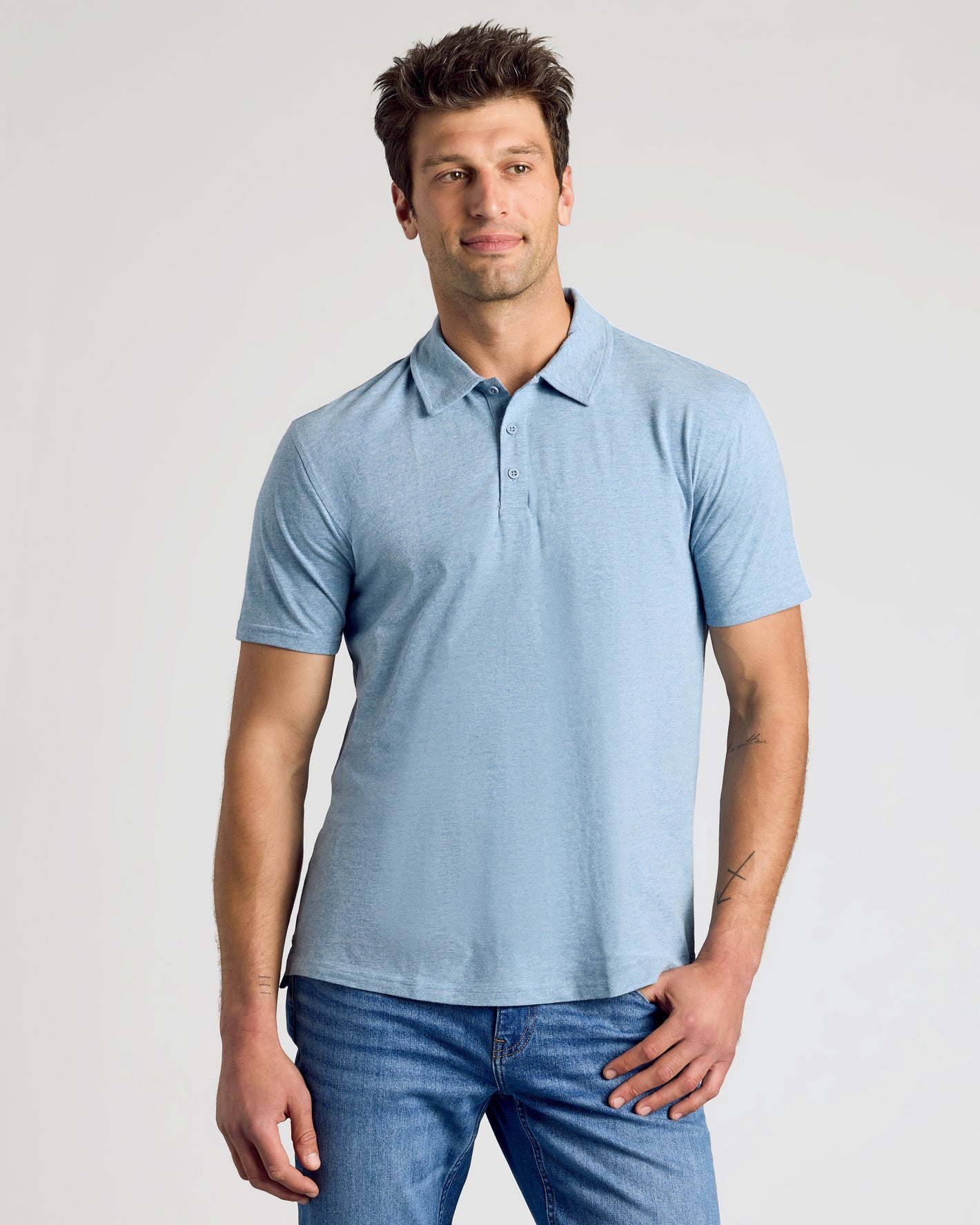 Heather Indigo Classic Polo
