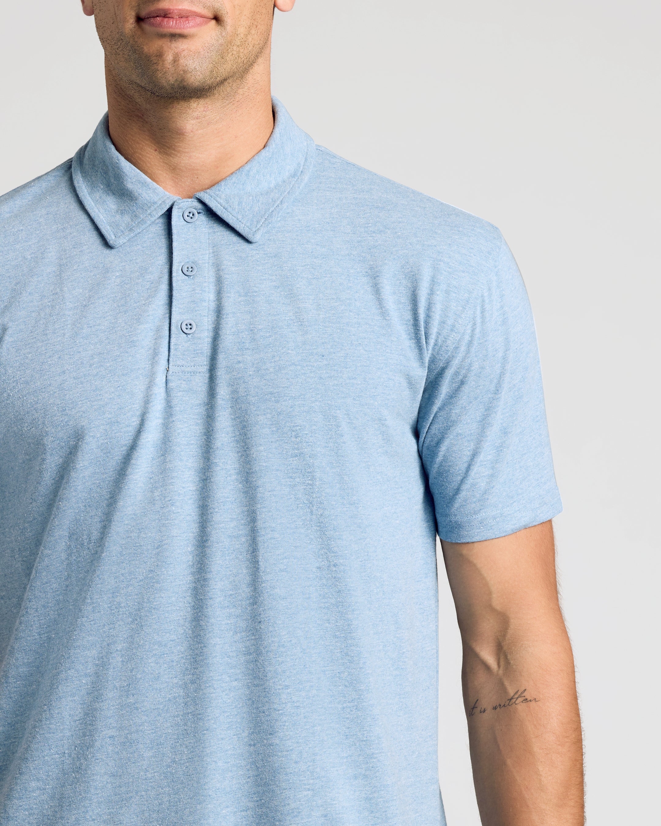 Indigo Heather Short Sleeve Polo Shirt for Men | True Classic