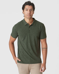 True ClassicRacing Green Heather Polo
