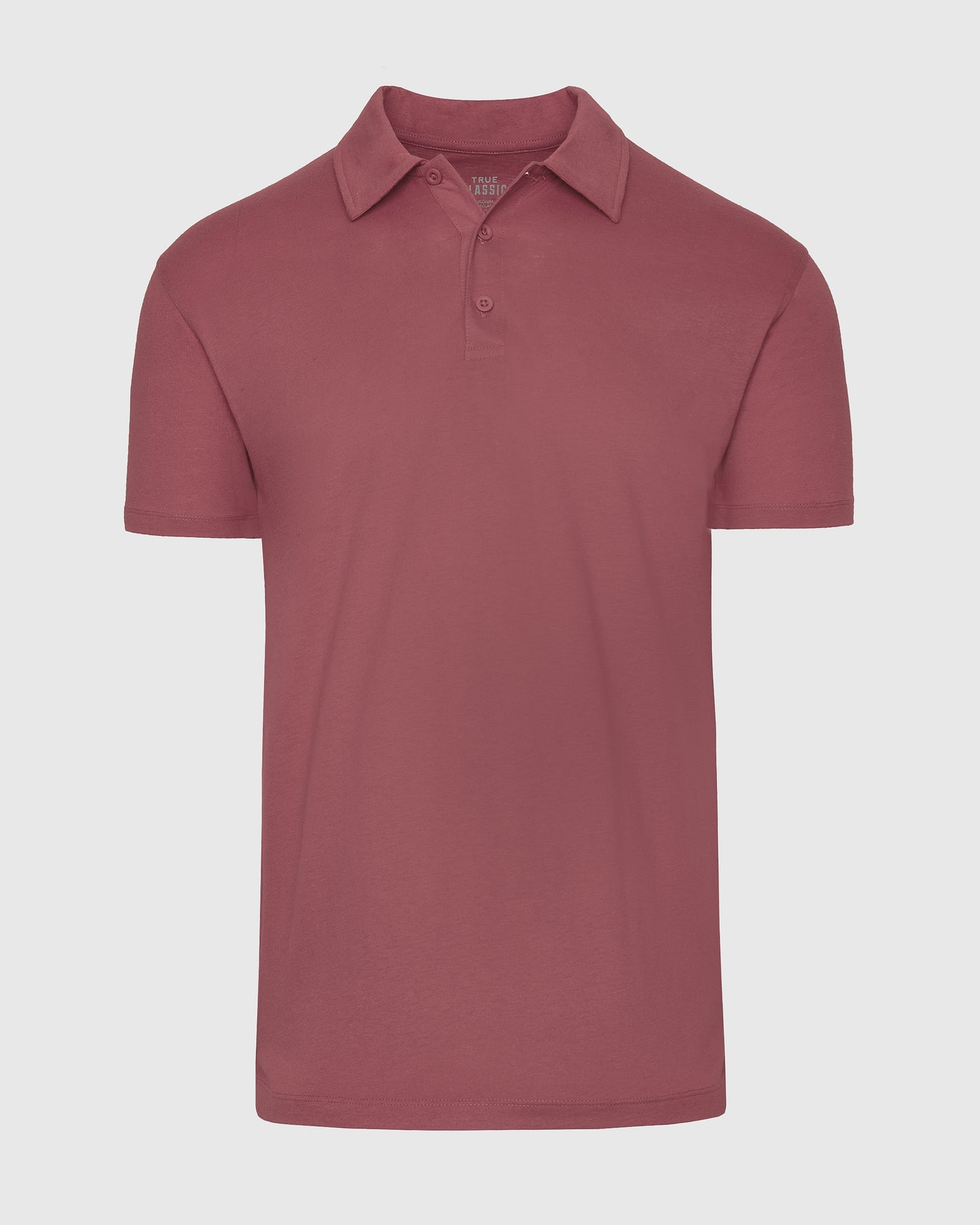 Rustic Apple Polo, rose/maroon, short-sleeve, lightweight knit, classic collar.