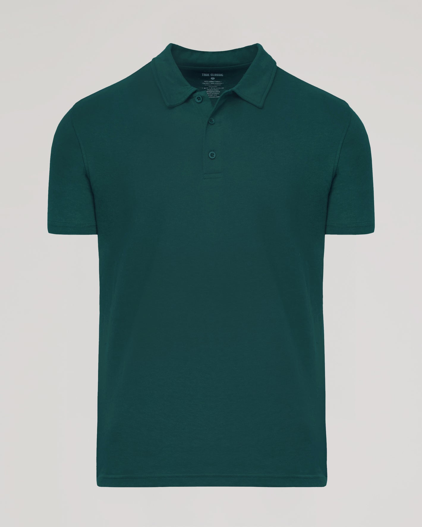Viridian Classic Polo with short sleeves, classic collar, and two-button placket.