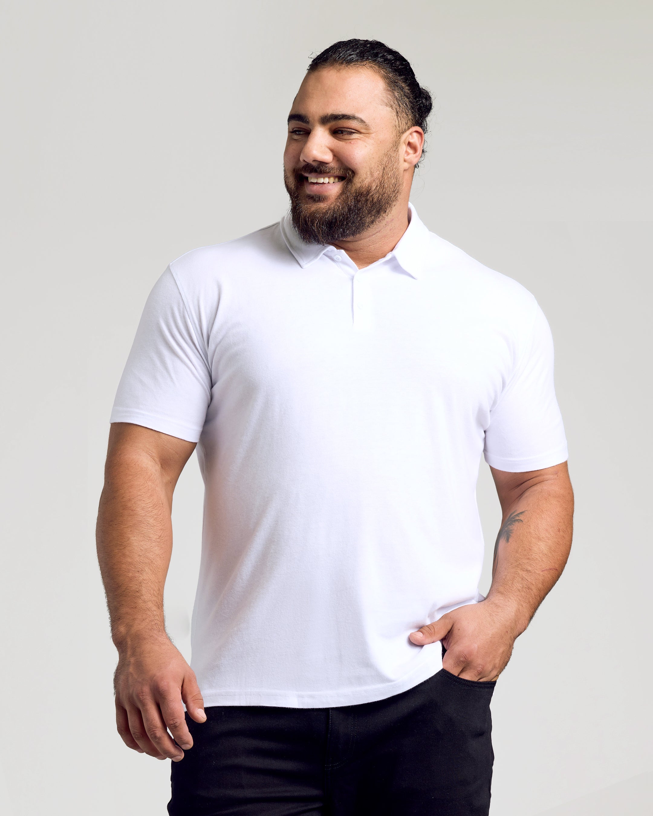Camiseta cuello polo mangas cortas blanca