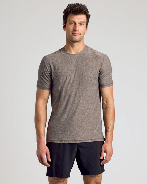 Heather Cocoa Heather Cocoa Active Crew Neck Tee