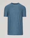 Baltic Active Crew Neck Tee in heathered blue, displayed flat.