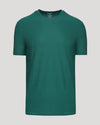 Clover Active Crew Neck Tee in heathered green, flat lay.
