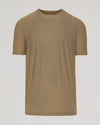 Driftwood Active Crew Neck Tee, light brown, front view, simple design.
