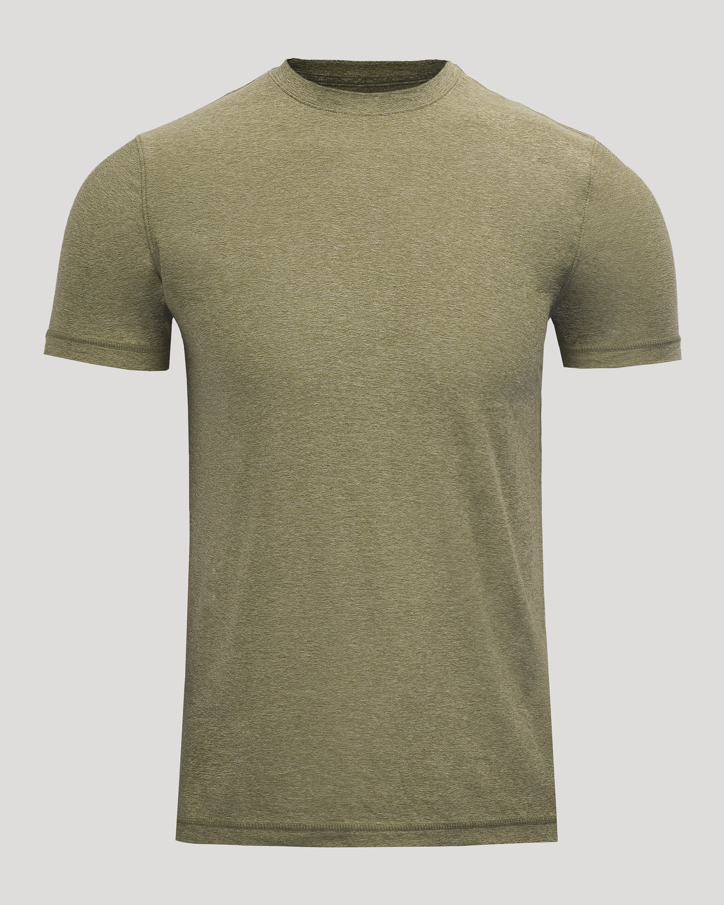 Heather Military Green Active Crew Neck Tee